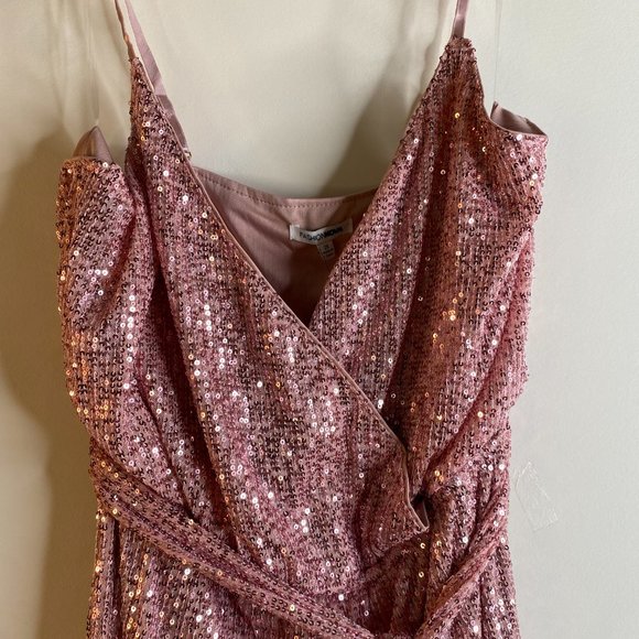 Fashion Nova Pink Sequin Jumpsuit - Picture 3 of 4